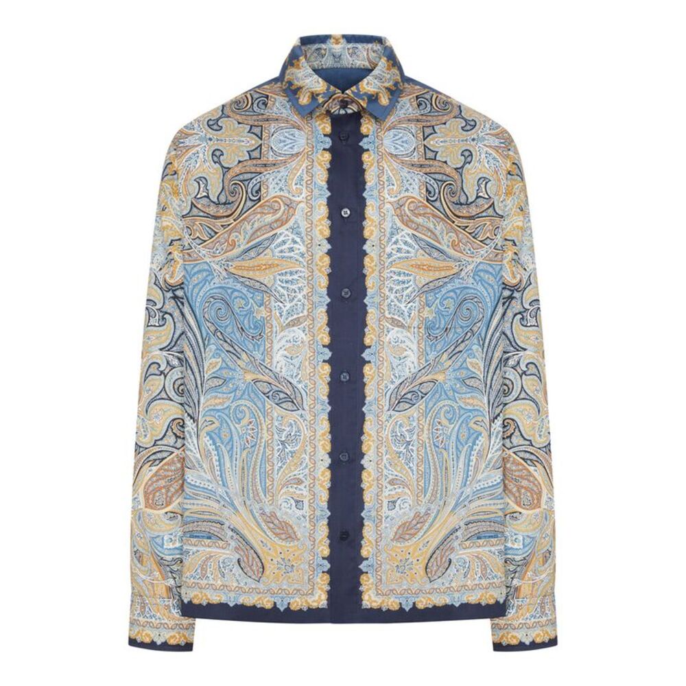 Etro Men Printed Cotton Shirt With Paisley Pattern